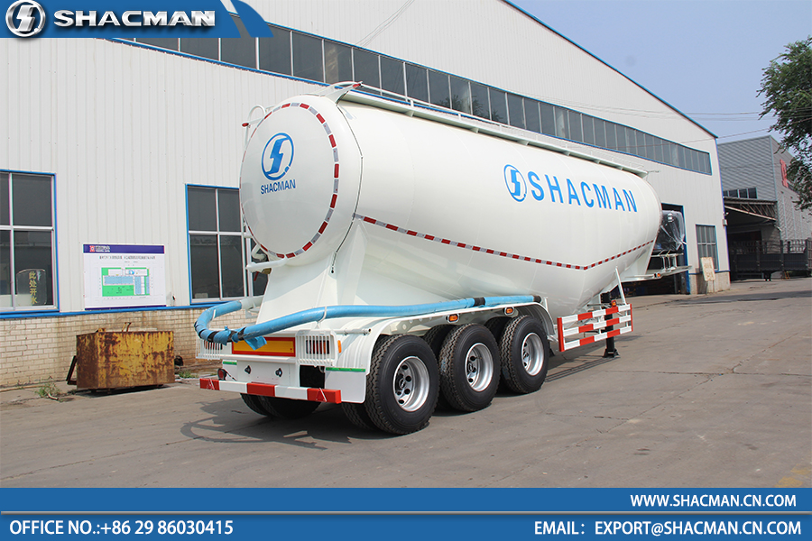3 Axles 45 cubic meter 50 ton bulk cement tanker trailer by SHACMAN